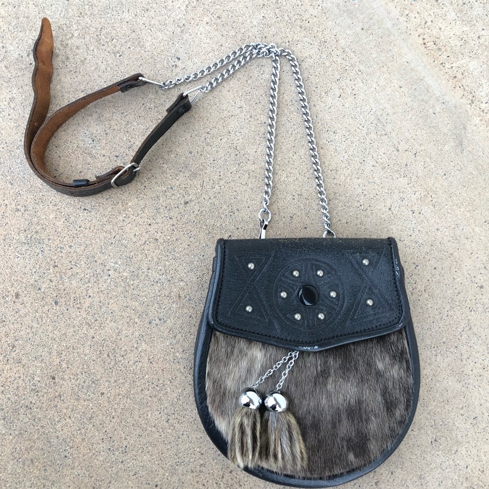 Western Leather Cow Hide Satchel